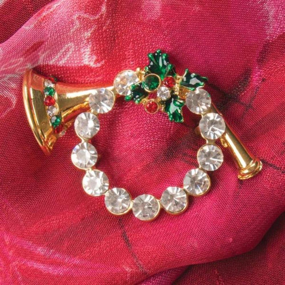Angel's Horn Blingy Brooch, NWT